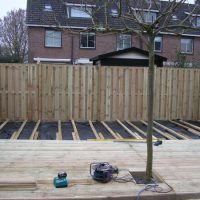 Grenen Vlonder op steltegels